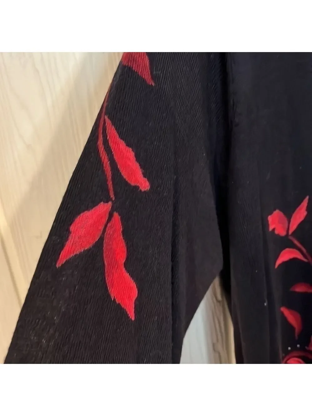 CATHY DANIELS poinsettia flower SWEATER size XL